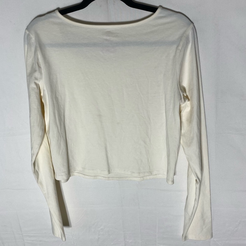 5/$25 NOBO No Boundaries Cream Long Sleeve Top With Collarbone Cut Out XL - Picture 12 of 13